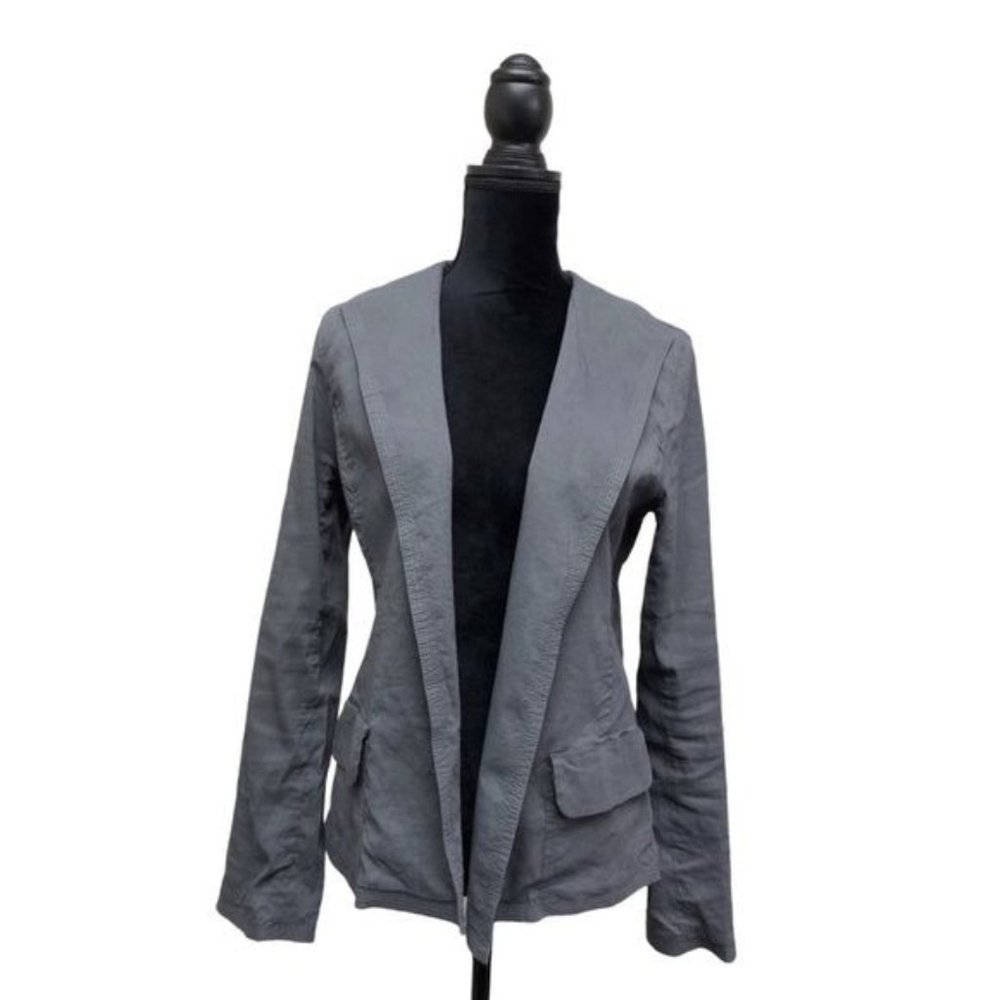 Eileen Fisher Linen Blend Open Front Jacket | Small